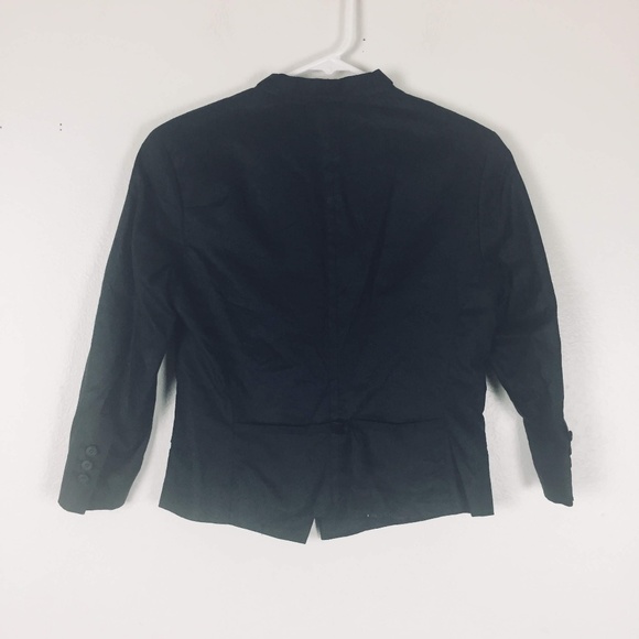 G Star Women Linen Blend Blazer Small Fitted Black - Picture 6 of 8